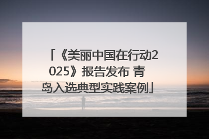 《美丽中国在行动2025》报告发布 青岛入选典型实践案例