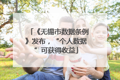 《无锡市数据条例》发布，“个人数据”可获得收益