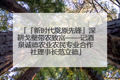 「新时代陇原先锋」深耕戈壁带农致富——记酒泉诚德农业农民专业合作社理事长范立德