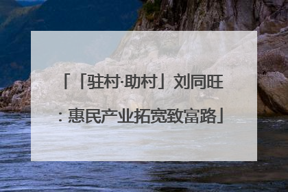 「驻村·助村」刘同旺：惠民产业拓宽致富路