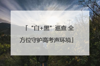 “白+黑”巡查 全方位守护高考声环境