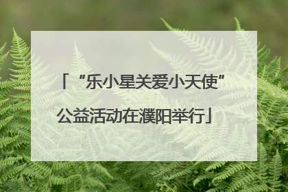 “乐小星关爱小天使”公益活动在濮阳举行