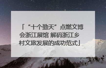 “十个勤天”点燃文博会浙江展馆 解码浙江乡村文旅发展的成功范式