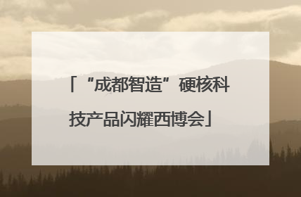 “成都智造”硬核科技产品闪耀西博会
