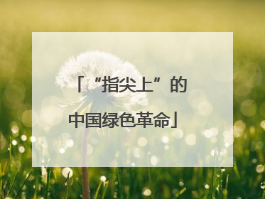 “指尖上”的中国绿色革命