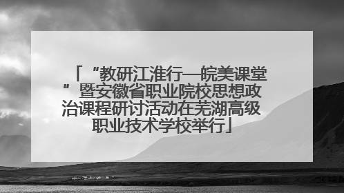 “教研江淮行—皖美课堂”暨安徽省职业院校思想政治课程研讨活动在芜湖高级职业技术学校举行