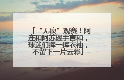 “无痕”观赛！阿连和阿苏握手言和，球迷们挥一挥衣袖，不留下一片云彩