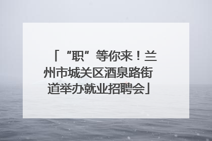 “职”等你来！兰州市城关区酒泉路街道举办就业招聘会