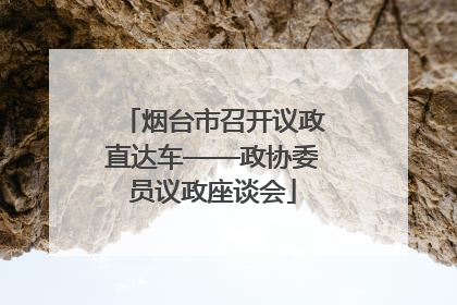 烟台市召开议政直达车——政协委员议政座谈会
