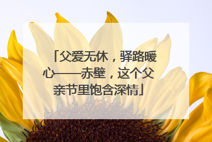 父爱无休，驿路暖心——赤壁，这个父亲节里饱含深情