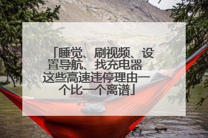 睡觉、刷视频、设置导航、找充电器 这些高速违停理由一个比一个离谱