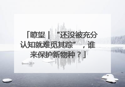 瞭望｜“还没被充分认知就难觅其踪”，谁来保护新物种？