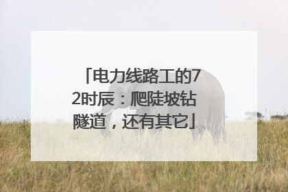 电力线路工的72时辰：爬陡坡钻隧道，还有其它