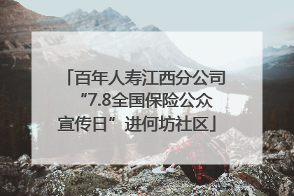 百年人寿江西分公司“7.8全国保险公众宣传日”进何坊社区