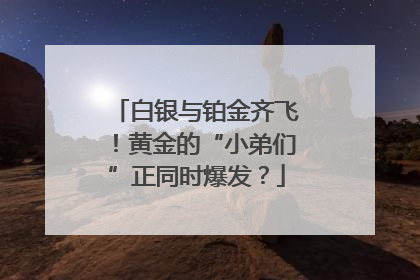 白银与铂金齐飞！黄金的“小弟们”正同时爆发？