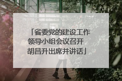 省委党的建设工作领导小组会议召开 胡昌升出席并讲话
