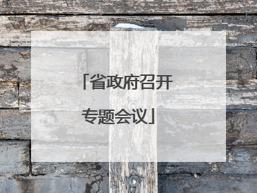 省政府召开专题会议