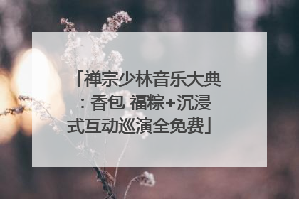 禅宗少林音乐大典：香包 福粽+沉浸式互动巡演全免费