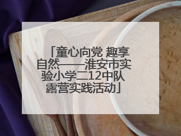 童心向党 趣享自然——淮安市实验小学二12中队露营实践活动