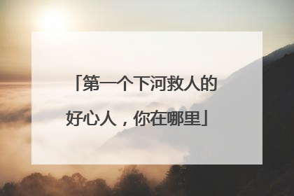 第一个下河救人的好心人，你在哪里