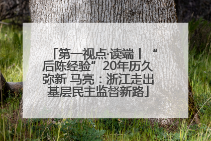 第一视点·读端丨“后陈经验”20年历久弥新 马亮：浙江走出基层民主监督新路