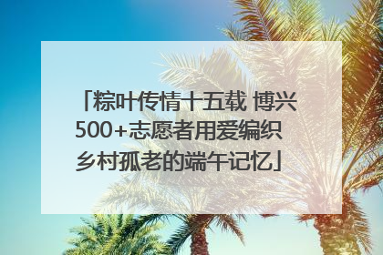 粽叶传情十五载 博兴500+志愿者用爱编织乡村孤老的端午记忆
