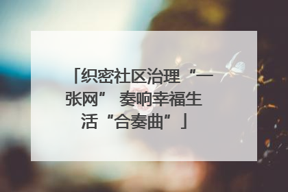 织密社区治理“一张网” 奏响幸福生活“合奏曲”