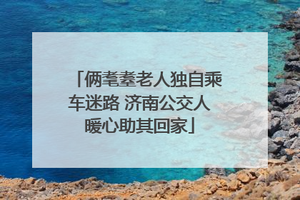 俩耄耋老人独自乘车迷路 济南公交人暖心助其回家
