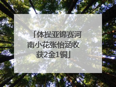 体操亚锦赛河南小花张怡涵收获2金1铜