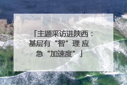 主题采访进陕西：基层有“智”理 应急“加速度”