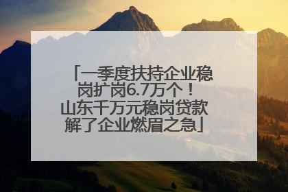 一季度扶持企业稳岗扩岗6.7万个！山东千万元稳岗贷款解了企业燃眉之急