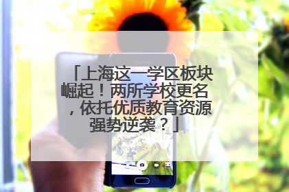 上海这一学区板块崛起！两所学校更名，依托优质教育资源强势逆袭？