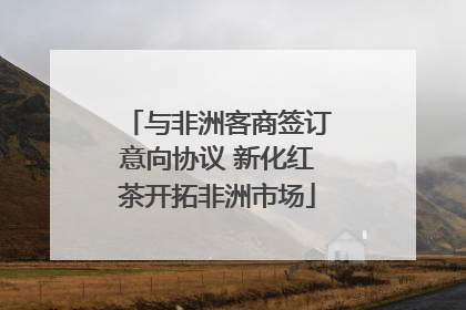 与非洲客商签订意向协议 新化红茶开拓非洲市场