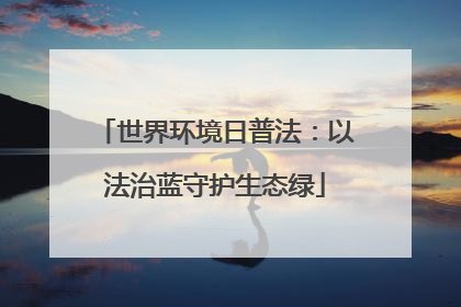 世界环境日普法：以法治蓝守护生态绿