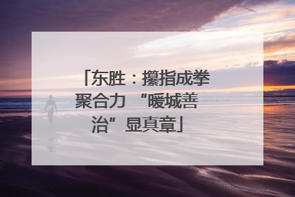 东胜：攥指成拳聚合力 “暖城善治”显真章