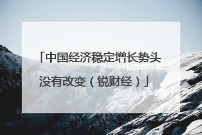 中国经济稳定增长势头没有改变（锐财经）