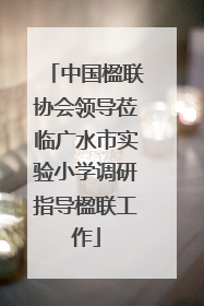中国楹联协会领导莅临广水市实验小学调研指导楹联工作