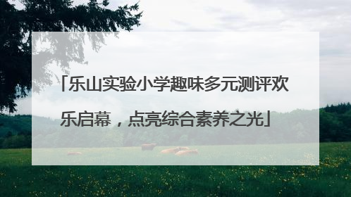 乐山实验小学趣味多元测评欢乐启幕，点亮综合素养之光