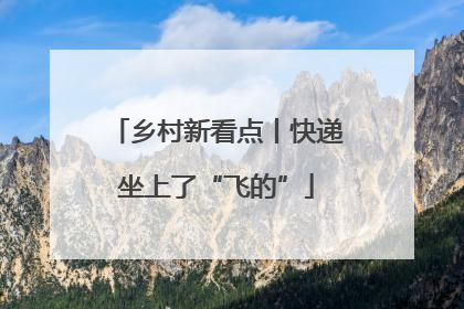 乡村新看点丨快递坐上了“飞的”