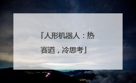 人形机器人：热赛道，冷思考
