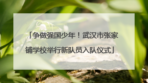 争做强国少年！武汉市张家铺学校举行新队员入队仪式