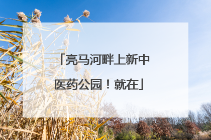 亮马河畔上新中医药公园！就在