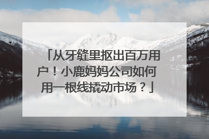 从牙缝里抠出百万用户！小鹿妈妈公司如何用一根线撬动市场？