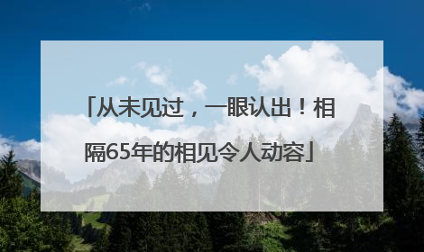 从未见过，一眼认出！相隔65年的相见令人动容