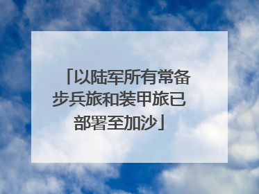 以陆军所有常备步兵旅和装甲旅已部署至加沙