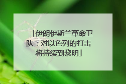 伊朗伊斯兰革命卫队：对以色列的打击将持续到黎明