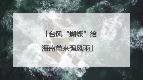 台风“蝴蝶”给海南带来强风雨