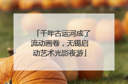 千年古运河成了流动画卷，无锡启动艺术光影夜游