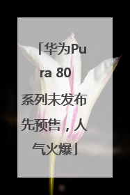华为Pura 80系列未发布先预售，人气火爆