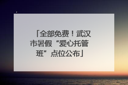 全部免费！武汉市暑假“爱心托管班”点位公布